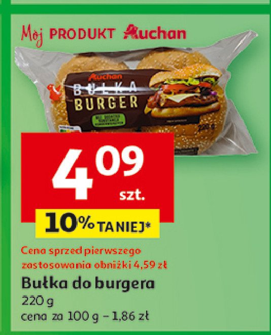 Bułka do burgera Auchan różnorodne (logo czerwone) promocja