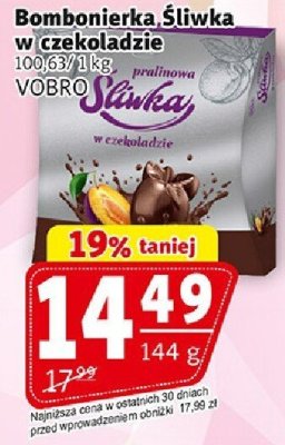 Bombonierka Śliwka w czekoladzie VOBRO promocja w Prim Market