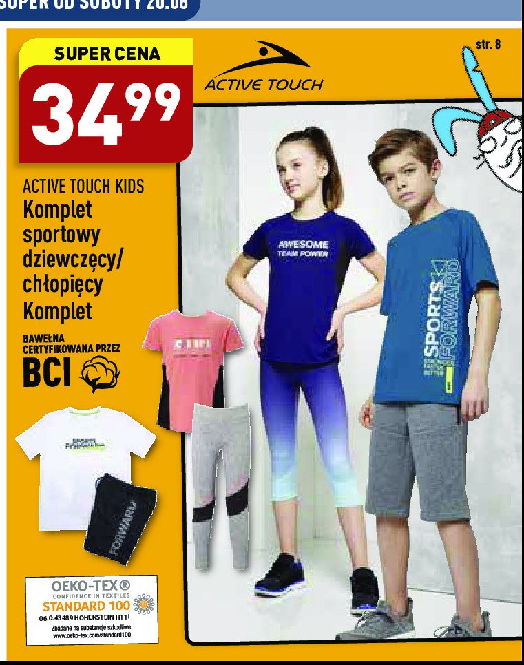Komplet sportowy dziewczęcy Active touch kids promocja