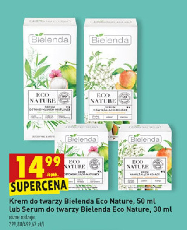 Krem detoksykująco-matujący do twarzy Bielenda eco nature promocja