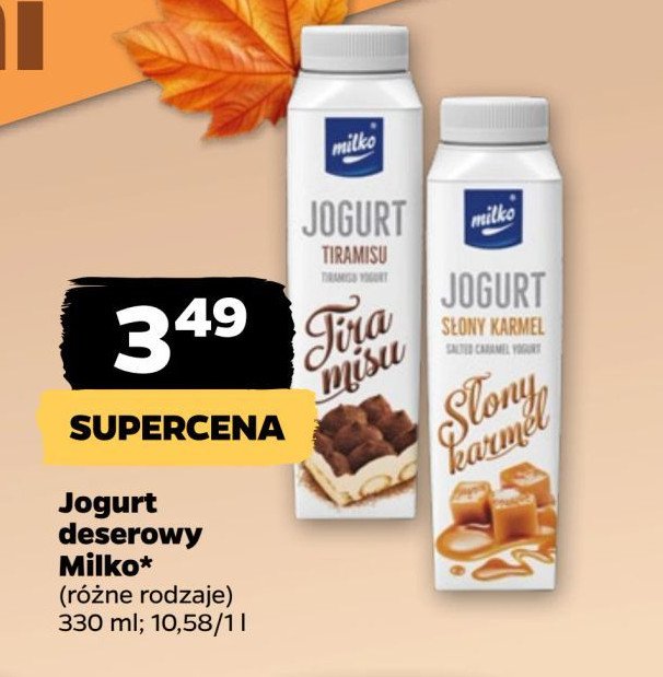 Jogurt pitny słony karmel Milko promocja