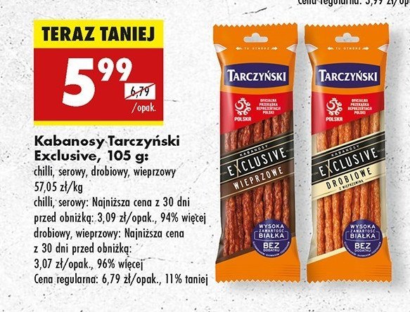 Kabanosy serowe Tarczyński exclusive promocja