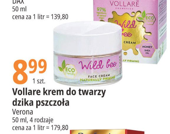 Krem do twarzy na dzień i na noc odmładzający Vollare wild bee promocja