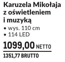 Karuzela Mikołaja z oświetleniem i muzyką promocja w Makro