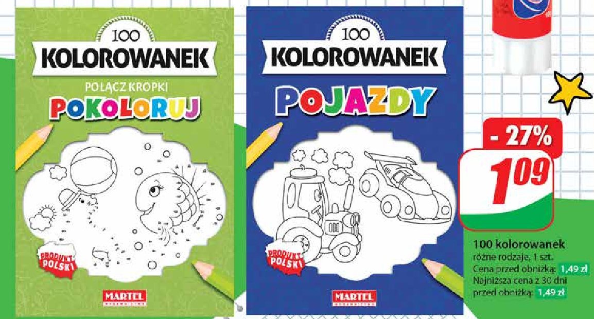 100 kolorowanek pojazdy promocja