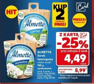 Kremowy serek 艣mietankowy Almette promocja