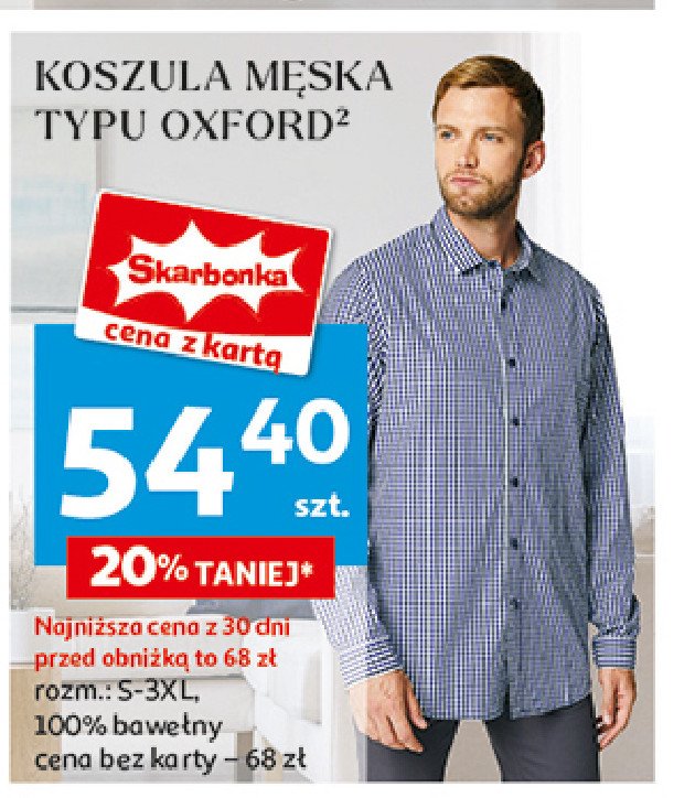 Koszula męska z długim rękawem s-3xl Auchan inextenso promocja