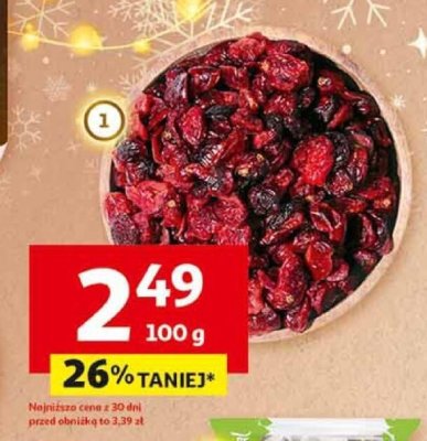 Żurawina cięta suszona słodzona promocja w Auchan