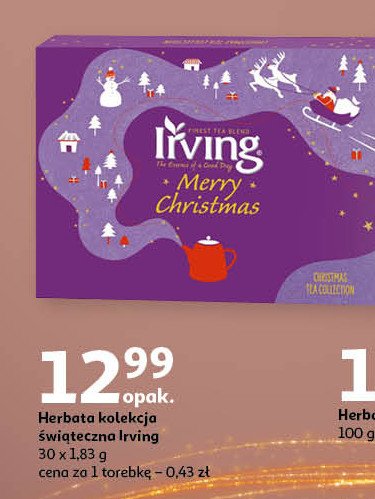 Kolekcja herbat świąteczna merry christmas Irving promocja w Auchan