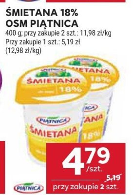 Śmietana 18% OSM Piątnica 400g promocja w Stokrotka