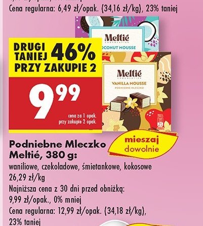 Podniebne mleczko waniliowe Meltie promocja w Biedronka