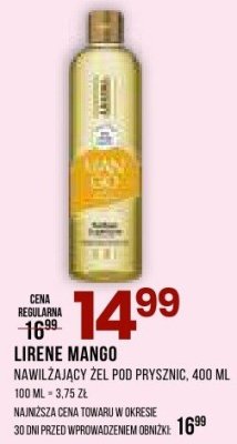 Nawilżający żel pod prysznic LIRENE MANGO promocja w Drogerie Natura