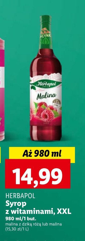 Syrop malinowy z dziką różą Herbapol promocja