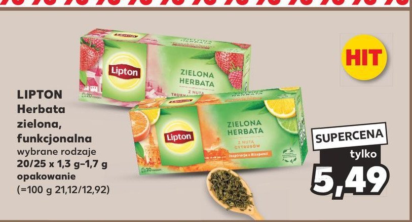 Herbata z nutą truskawki i maliny Lipton green tea promocja