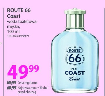 Woda toaletowa ROUTE 66 COAST promocja w Hebe