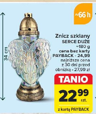 Znicz szklany serce du偶e 66 h promocja