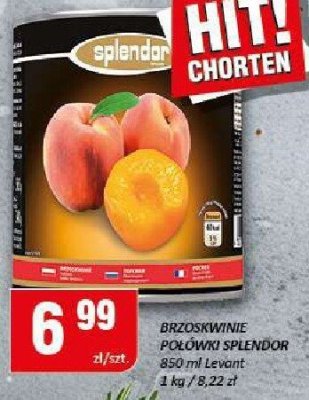 Brzoskwinie połówki Splendor 820 ml promocja w Chorten