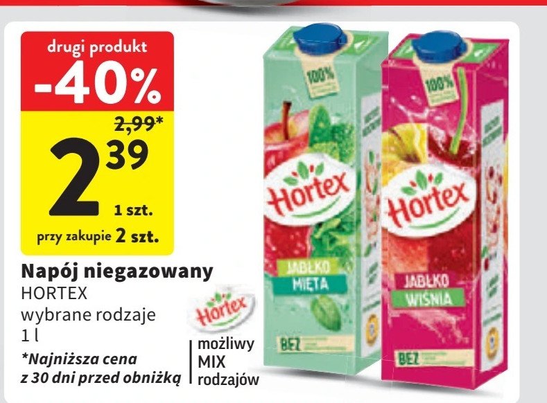 Napój jabłko-wiśnia ogrodowa Hortex promocja