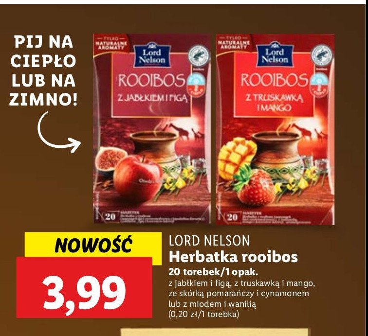 Herbata z truskawką i mango Lord nelson rooibos promocja w Lidl