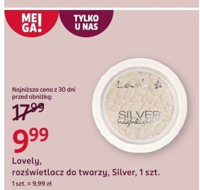 Rozświetlacz do twarzy Lovely Silver promocja w Rossmann