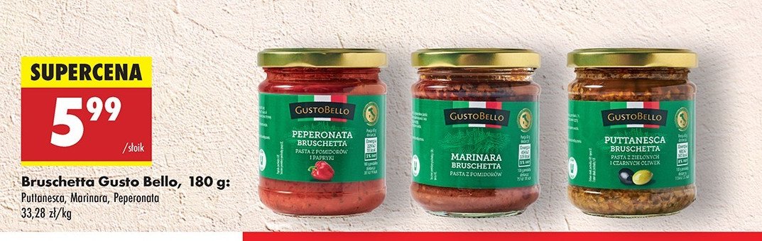 Bruschetta puttanesca Gustobello promocja
