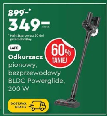 Odkurzacz pionowy, bezprzewodowy BLDC Powerglide LAEF, 200 W promocja w Biedronka