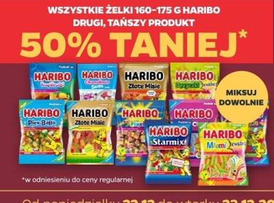 Wszystkie żelki 160-175 g Haribo DRUGIE -50% promocja w Netto