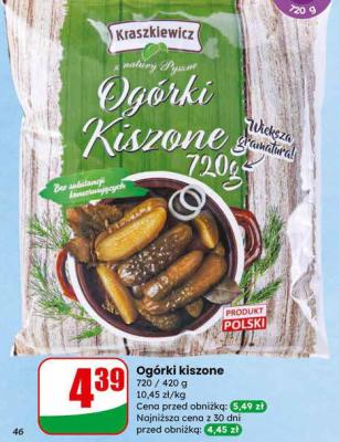 Ogórki kiszone  promocja w Dino