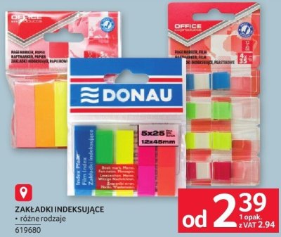 Zakładki indeksujące DONAU różne rodzaje promocja w Selgros