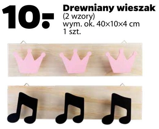 Wieszak drewniany 3 haki promocja