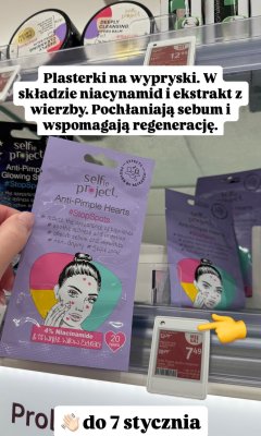 Plasterki na wypryski Selfie Project Anti-Pimple Hearts promocja w Rossmann