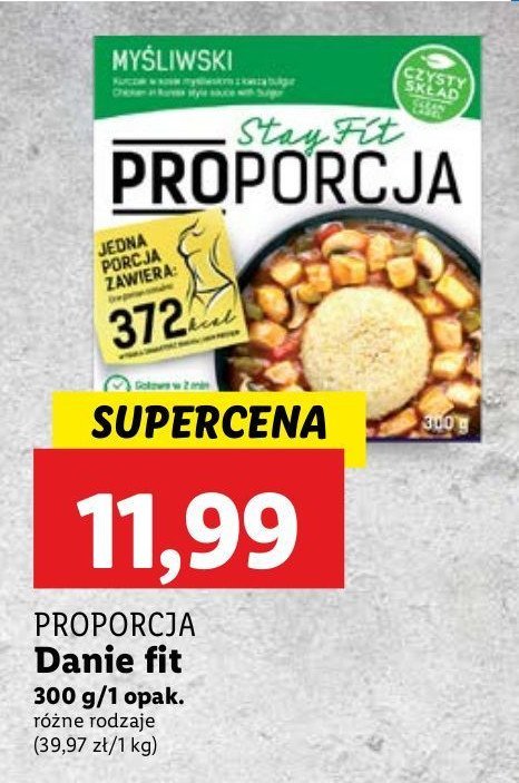 Kurczak w sosie myśliwskim z kaszą bulgur i warzywami promocja