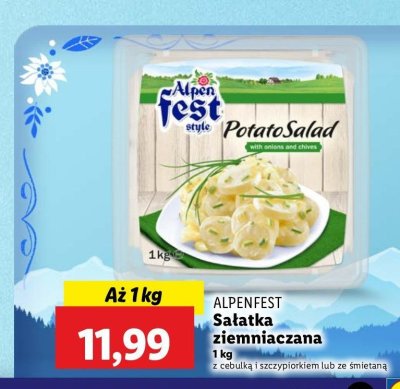 Sa艂atka ziemniaczana z sosem kremowym Alpen fest promocja