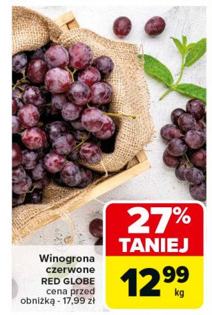 Winogrona czerwone red globe promocja w Carrefour