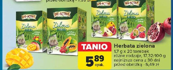 Herbata z papają i jagody goji Big-active herbata zielona promocja