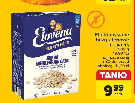 Płatki owsiane naturalne Elovena promocja