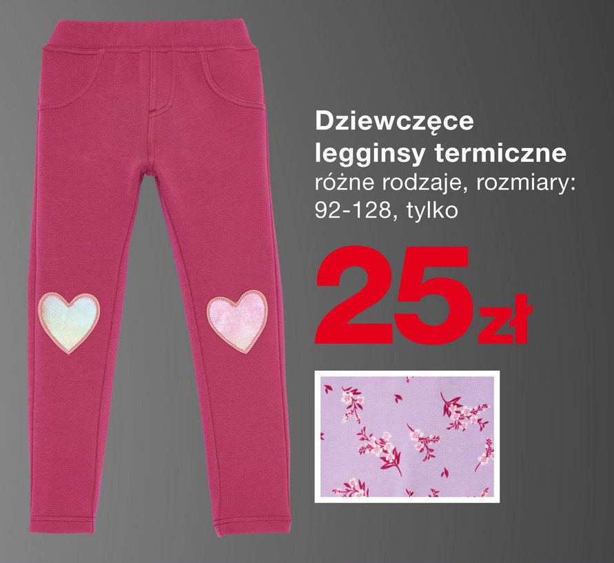 Legginsy dziewczęce termiczne 92-128 cm promocja