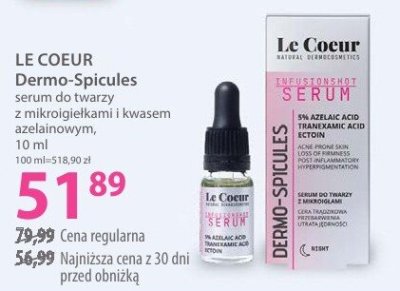 Serum do twarzy z mikroglejem i kwasem azelainowym LE COEUR Dermo-Revolution promocja w Hebe