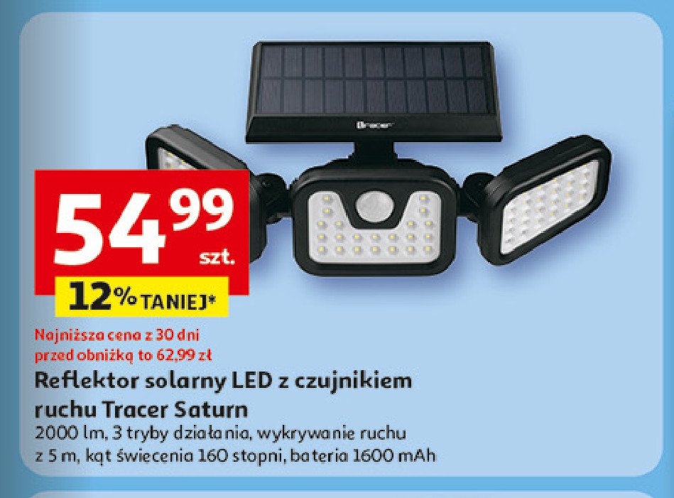 Reflektor led z czujnikiem ruchu saturn Tracer promocja w Auchan