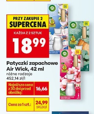 Patyczki zapachowe Air Wick, 42 ml (różne rodzaje) promocja w Biedronka