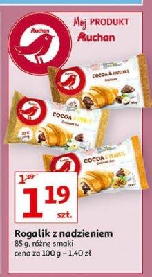Rogal z nadzieniem waniliowo - kakaowym Auchan promocja