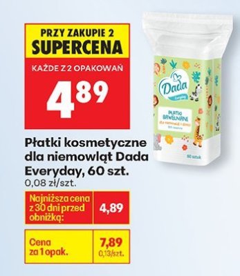 Płatki kosmetyczne dla niemowląt Dada Everyday, 60 szt. promocja w Biedronka