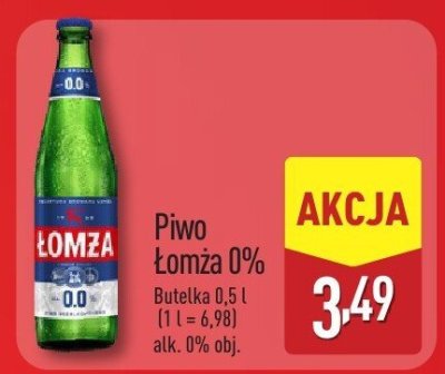 Piwo Łomża 0% butelka 0,5l promocja w Aldi