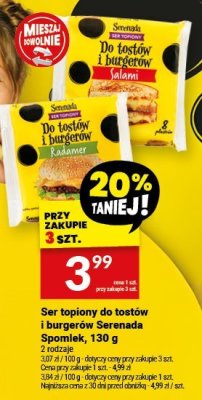 Ser topiony do tostów i burgerów Serenada Spomlek, 130 g promocja w Twój Market