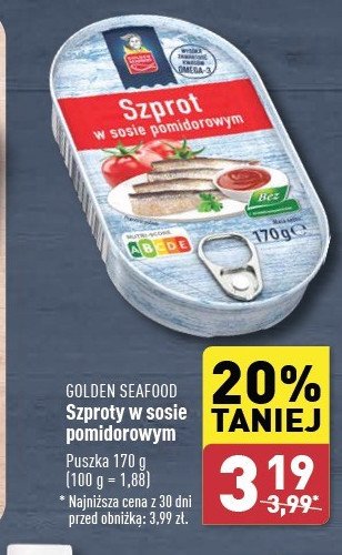 Szproty w sosie pomidorowym Golden seafood promocja