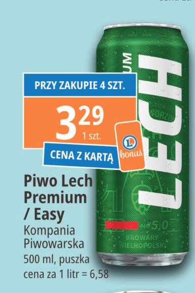 Piwo Lech easy promocja w Leclerc