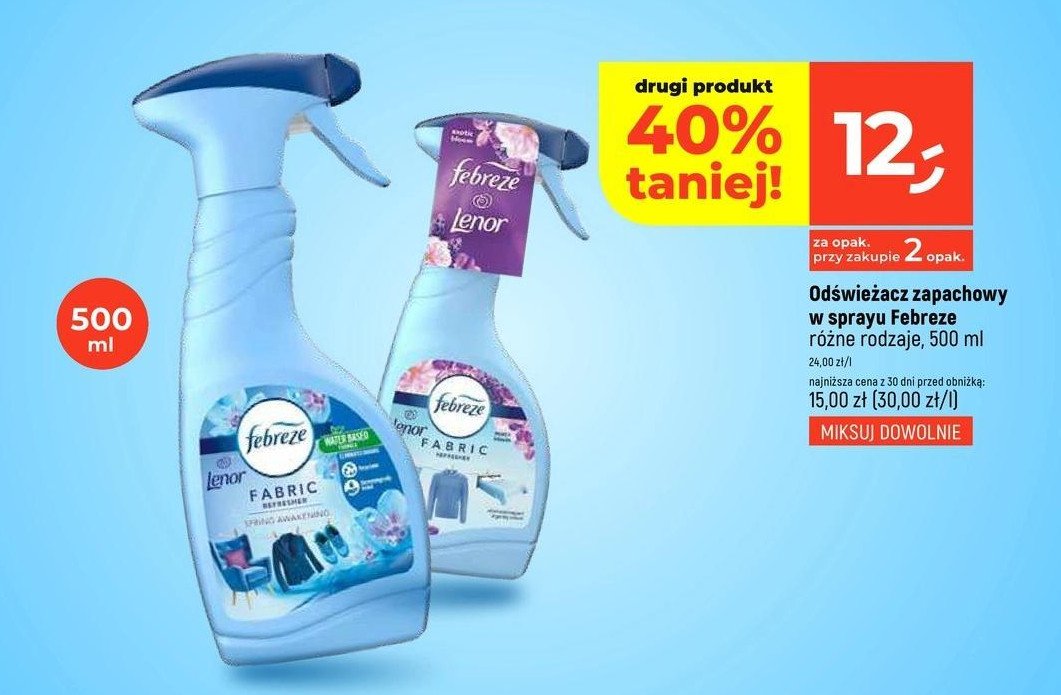 Odświeżacz do tkanin lenor spring awakening Febreze promocja w Dealz