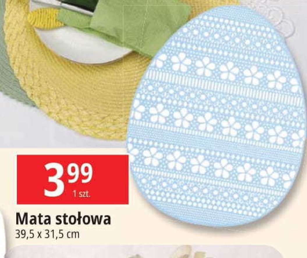 Mata sto艂owa jajko 39.5 x 31.5 cm promocja