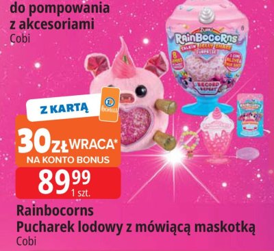 Pucharek lodowy Rainbocorns Pucharek lodowy z mówiącą maskotką Cobi promocja w Leclerc