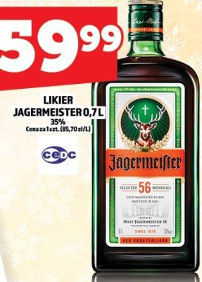 Likier Jagermeister 0,7L promocja w TOPAZ